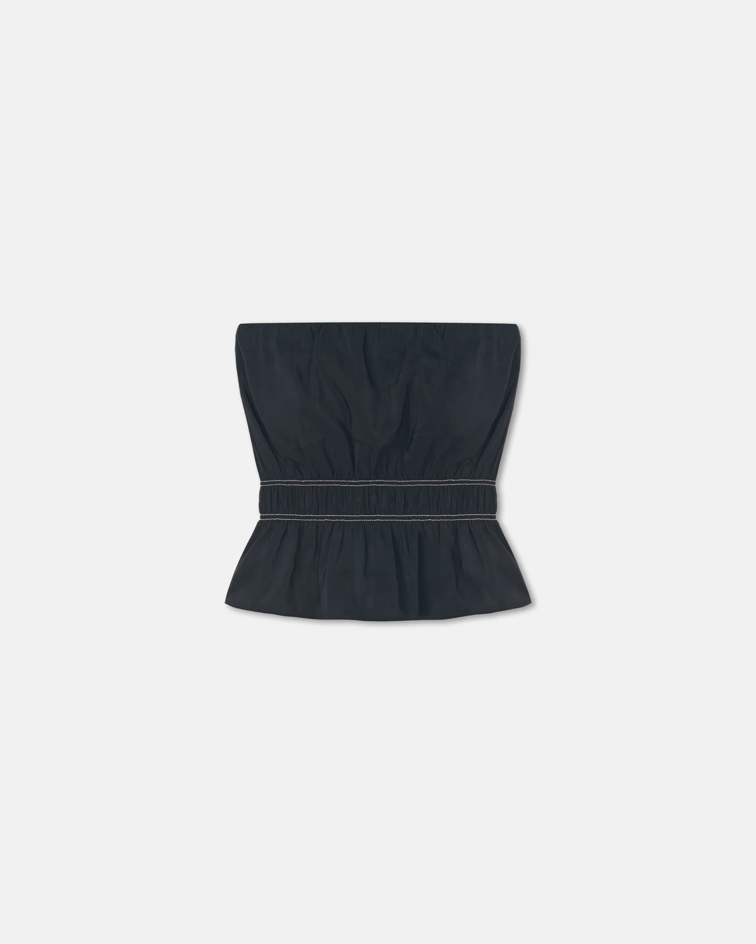 Rosey - Glass Poplin Bandeau Top - Black - Image 6