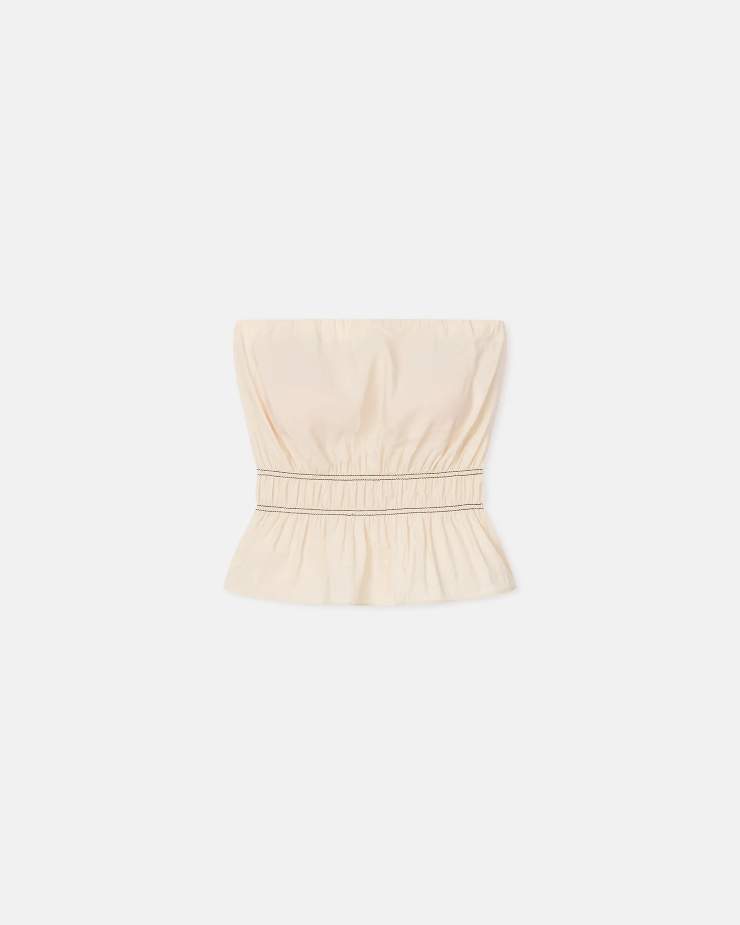 Rosey - Glass Poplin Bandeau Top - Oat - Image 5