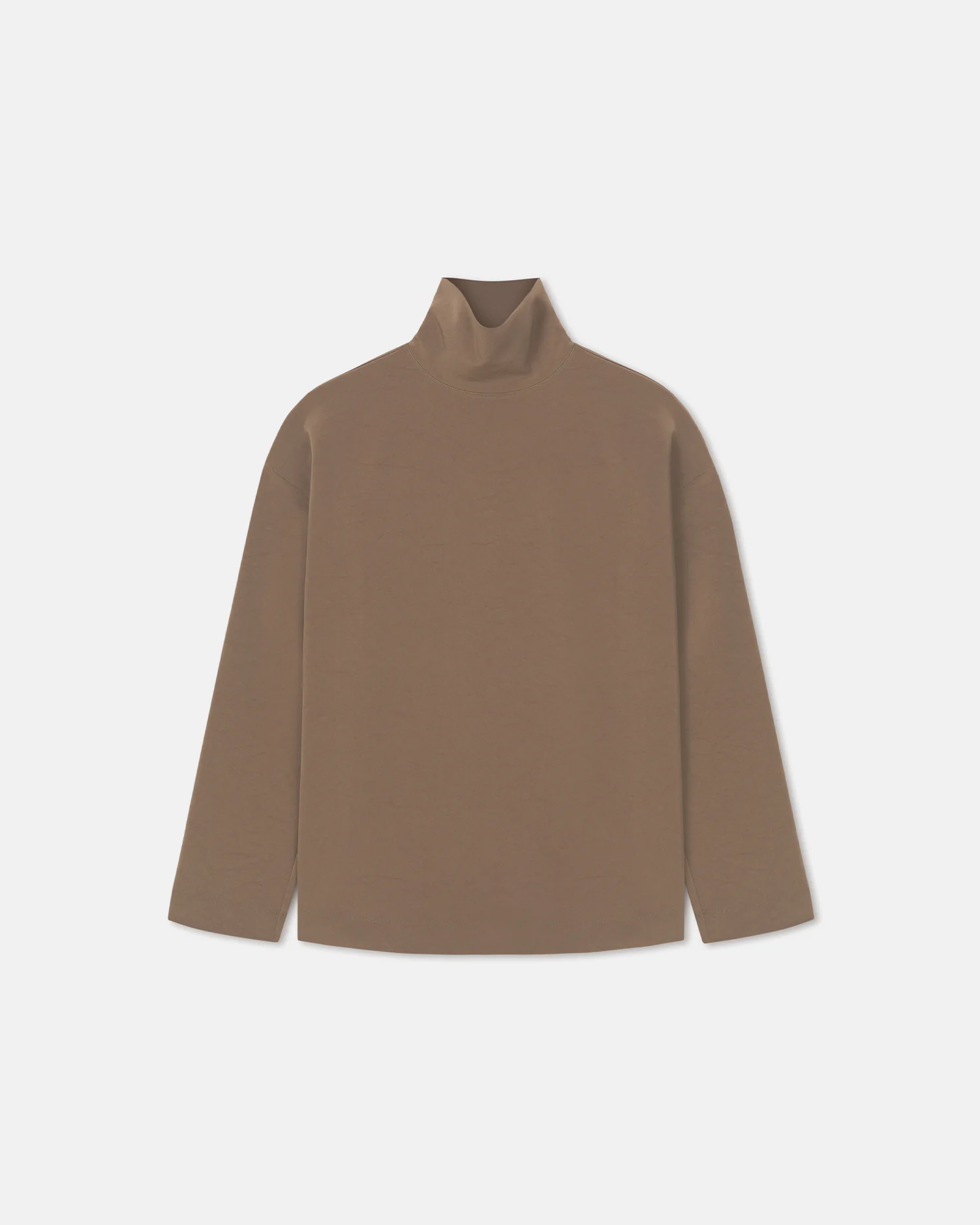 Sitara - Paper Jersey Turtleneck Top - Brown - Image 4