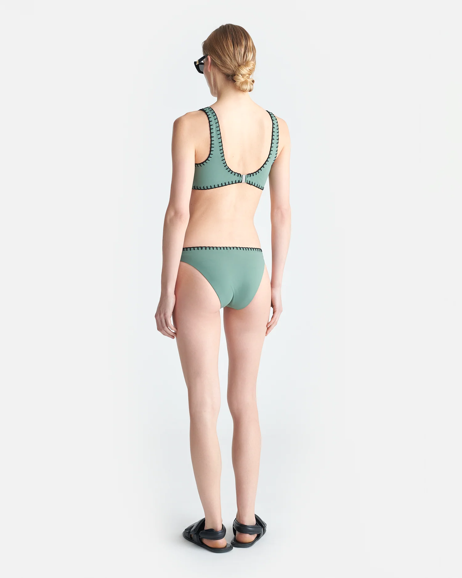 Merve - Crochet bikini bottom - Sea Green/Black - Image 4