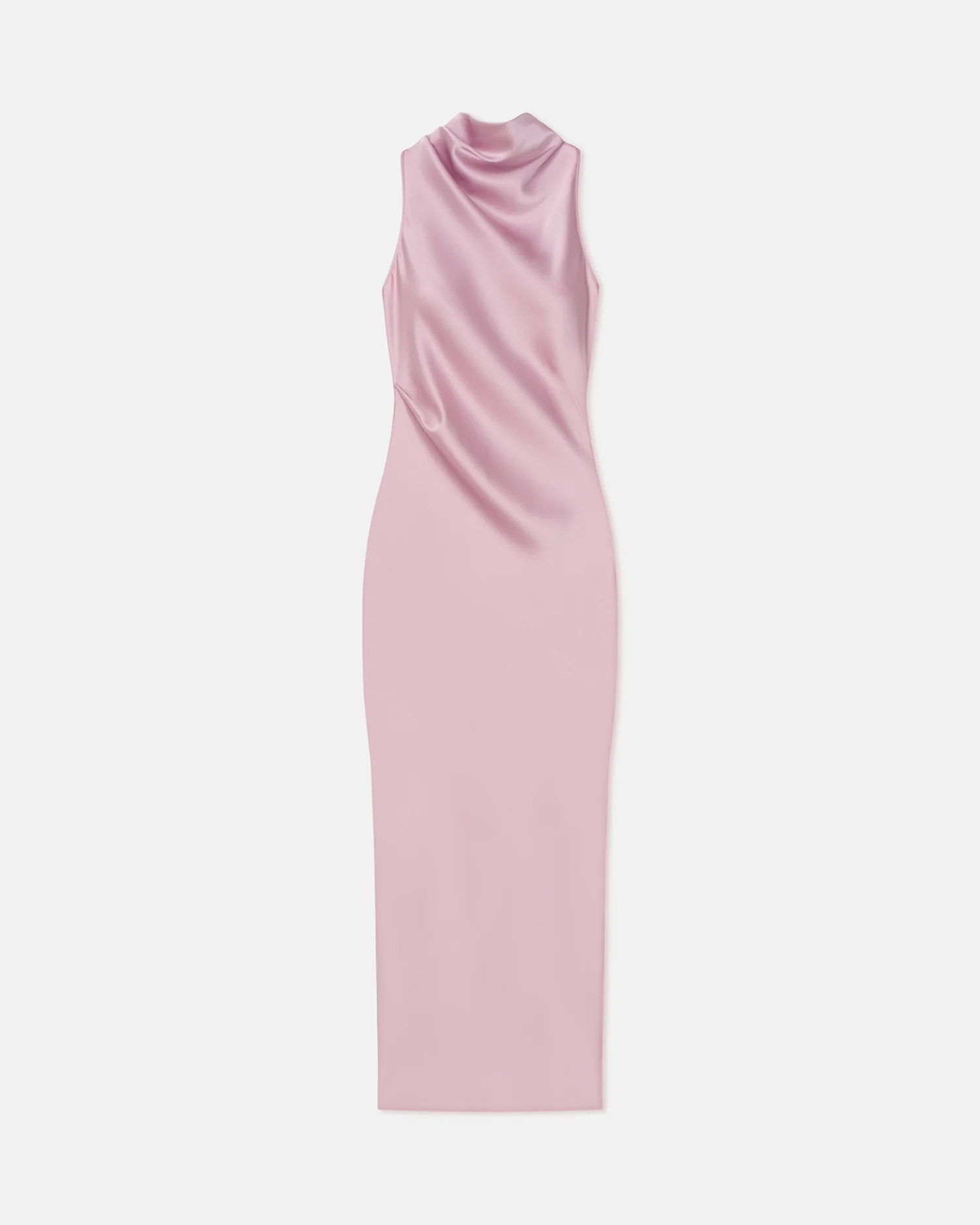 Peregrine - Cowl-Neck Satin Midi Dress - Dusty Pink - Image 4