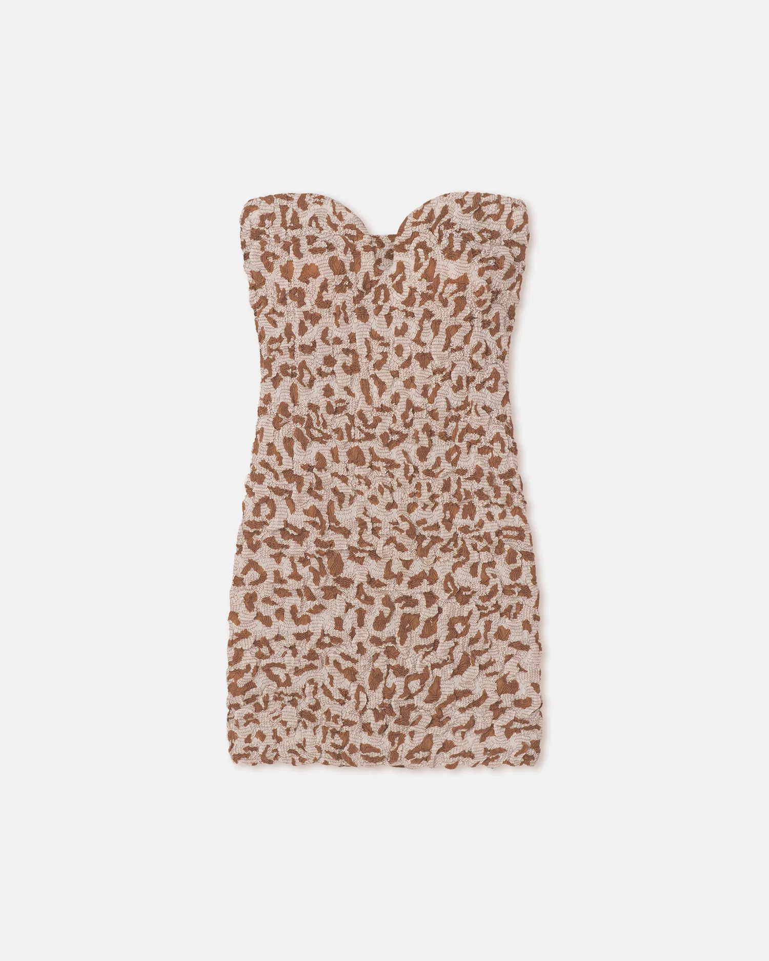 Jannika - Seersucker Cotton Voile Mini Dress - Ocelot - Image 4