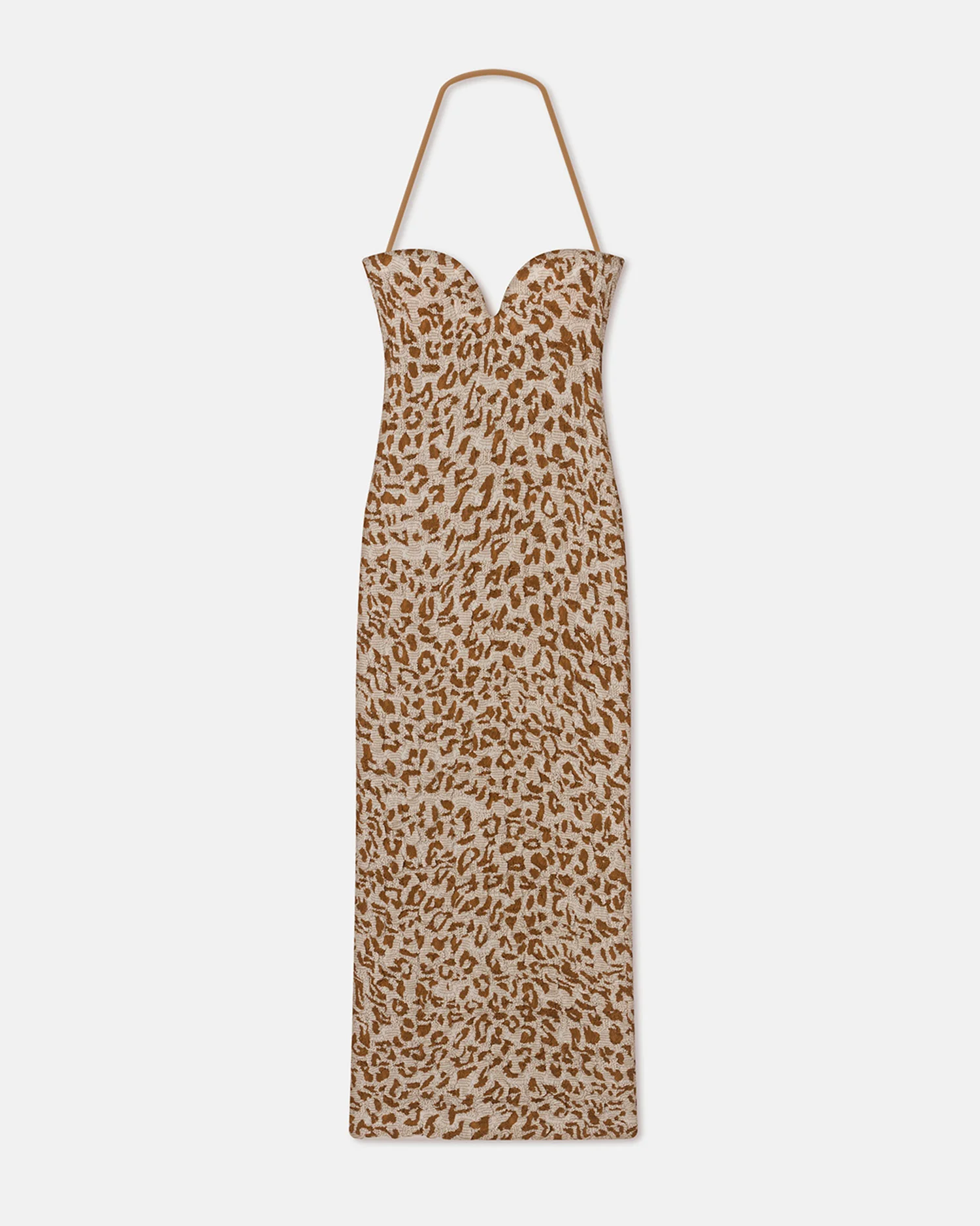 Haylen - Seersucker Cotton Voile Midi Dress - Ocelot - Image 3