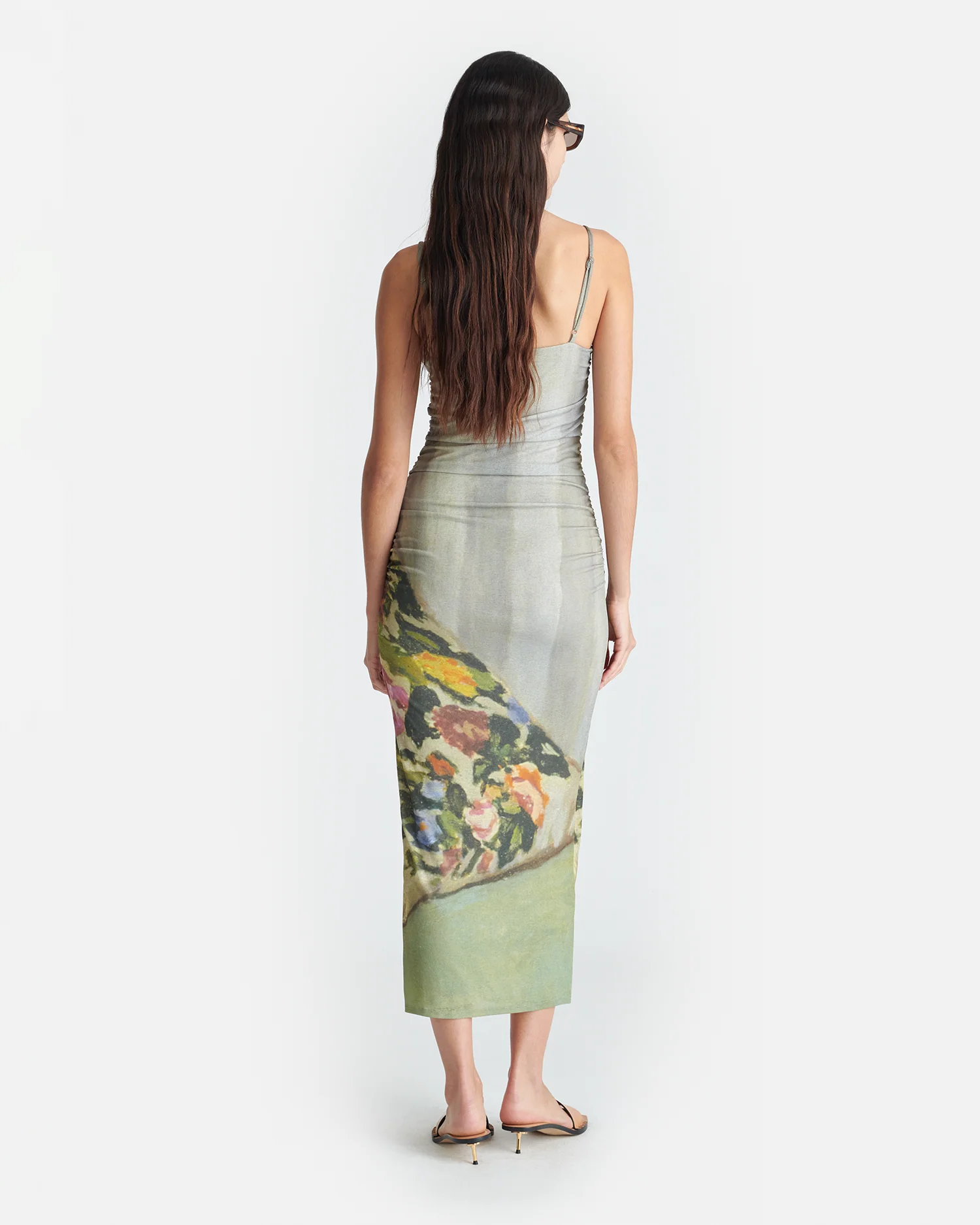 Alexa - Printed Mesh Jersey Midi Dress - Books - Image 2