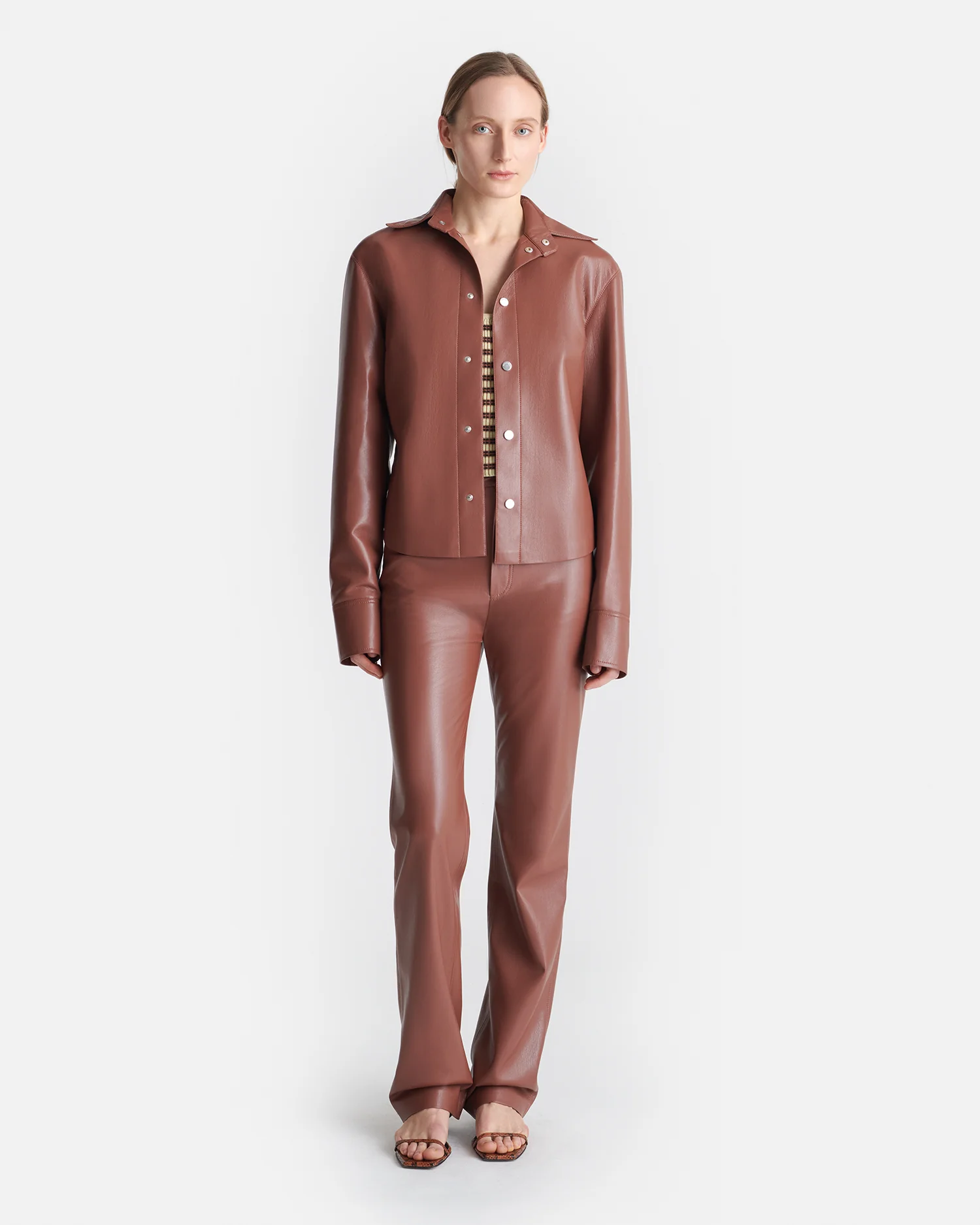 Bogna - Okobor™ Alt-Leather Shirt Jacket - Henna - Image 2