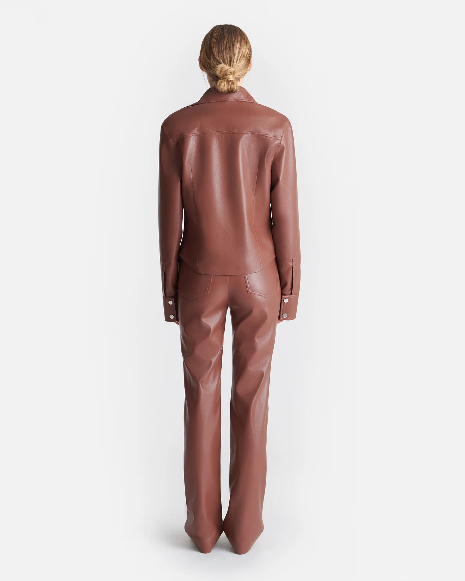 Bogna - Okobor™ Alt-Leather Shirt Jacket - Henna - Image 3