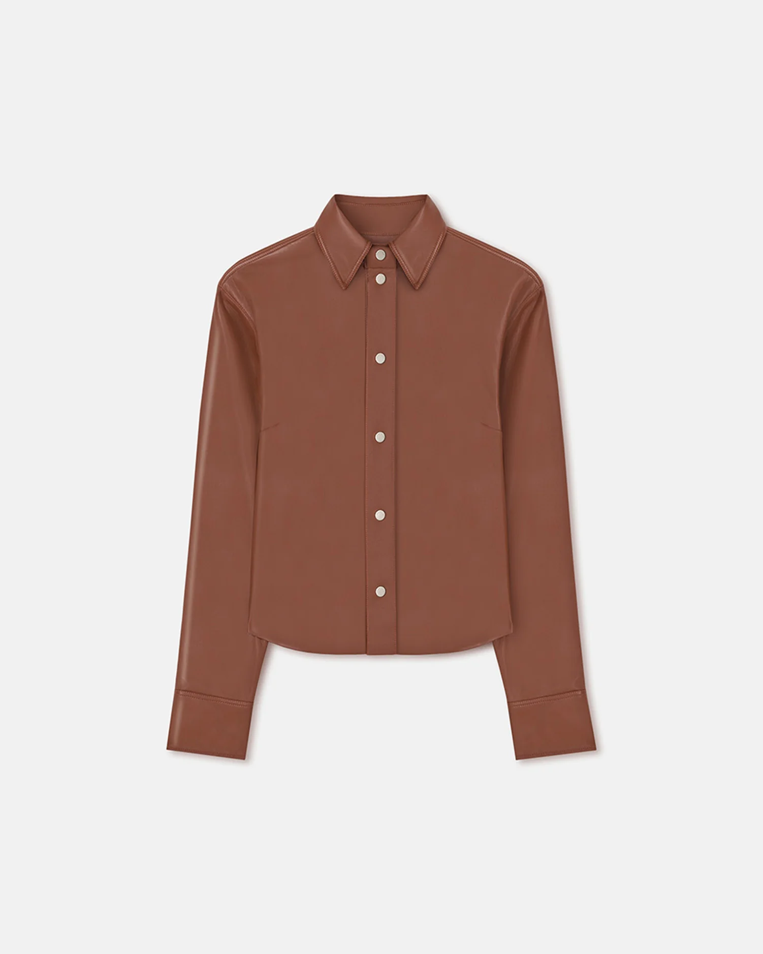 Bogna - Okobor™ Alt-Leather Shirt Jacket - Henna - Image 4