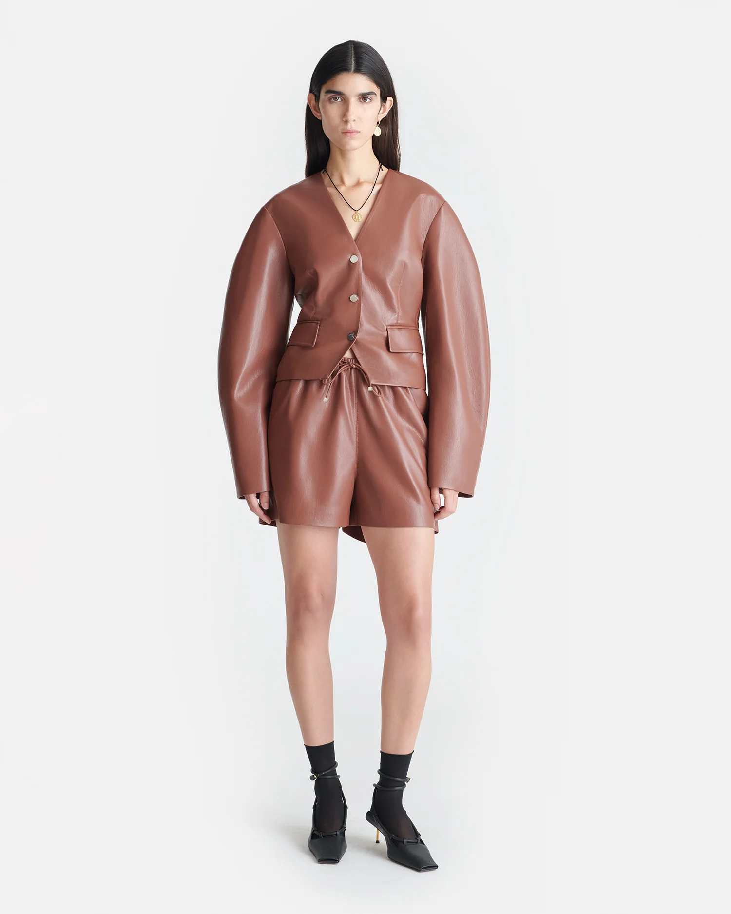 Kiyo - Okobor™ Alt-Leather Blazer - Henna - Image 2