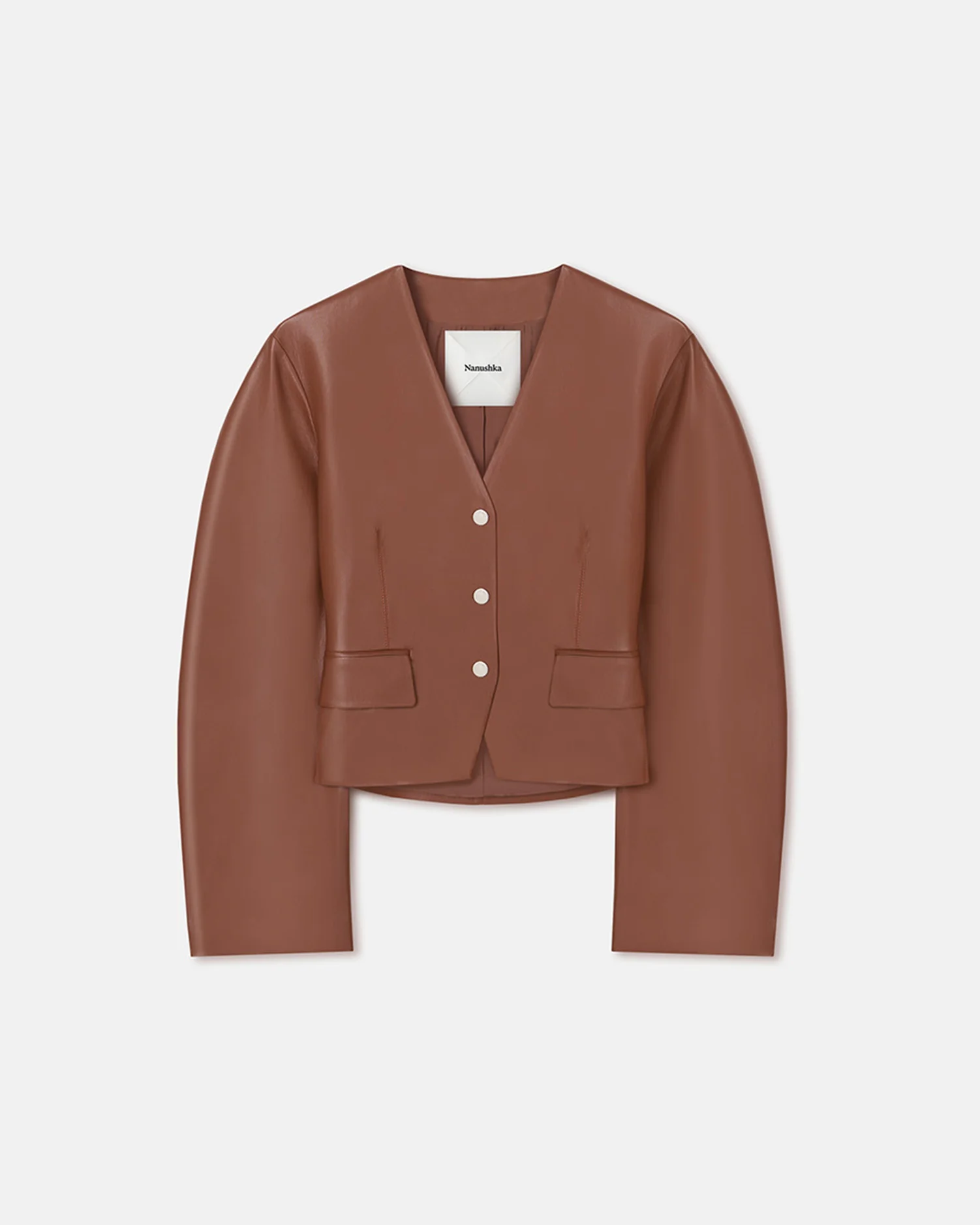 Kiyo - Okobor™ Alt-Leather Blazer - Henna - Image 4