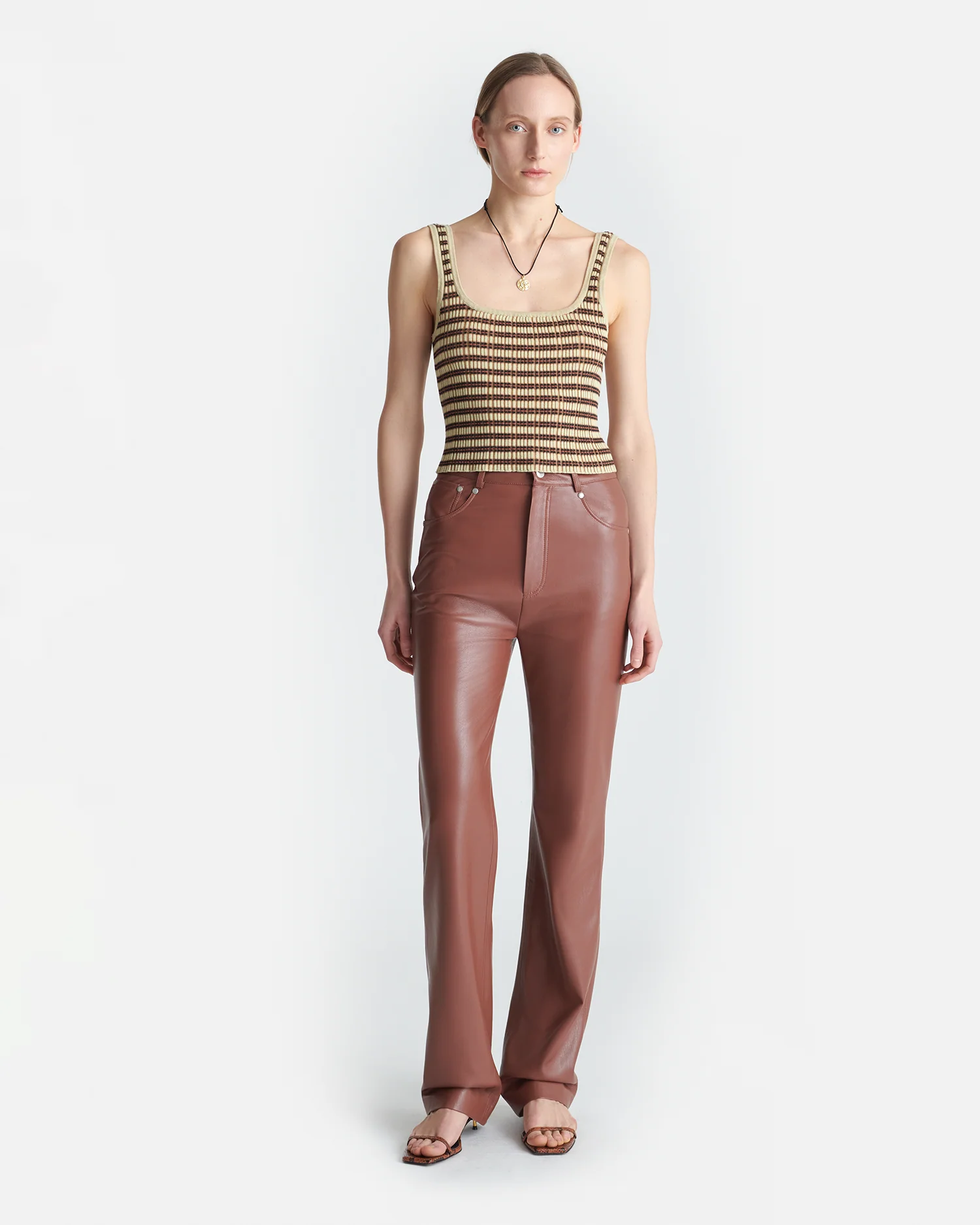 Jacoba - Okobor™Alt-Leather Pants - Henna