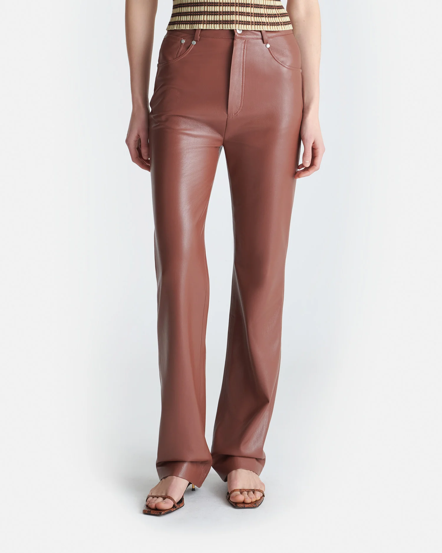 Jacoba - Okobor™Alt-Leather Pants - Henna - Image 2