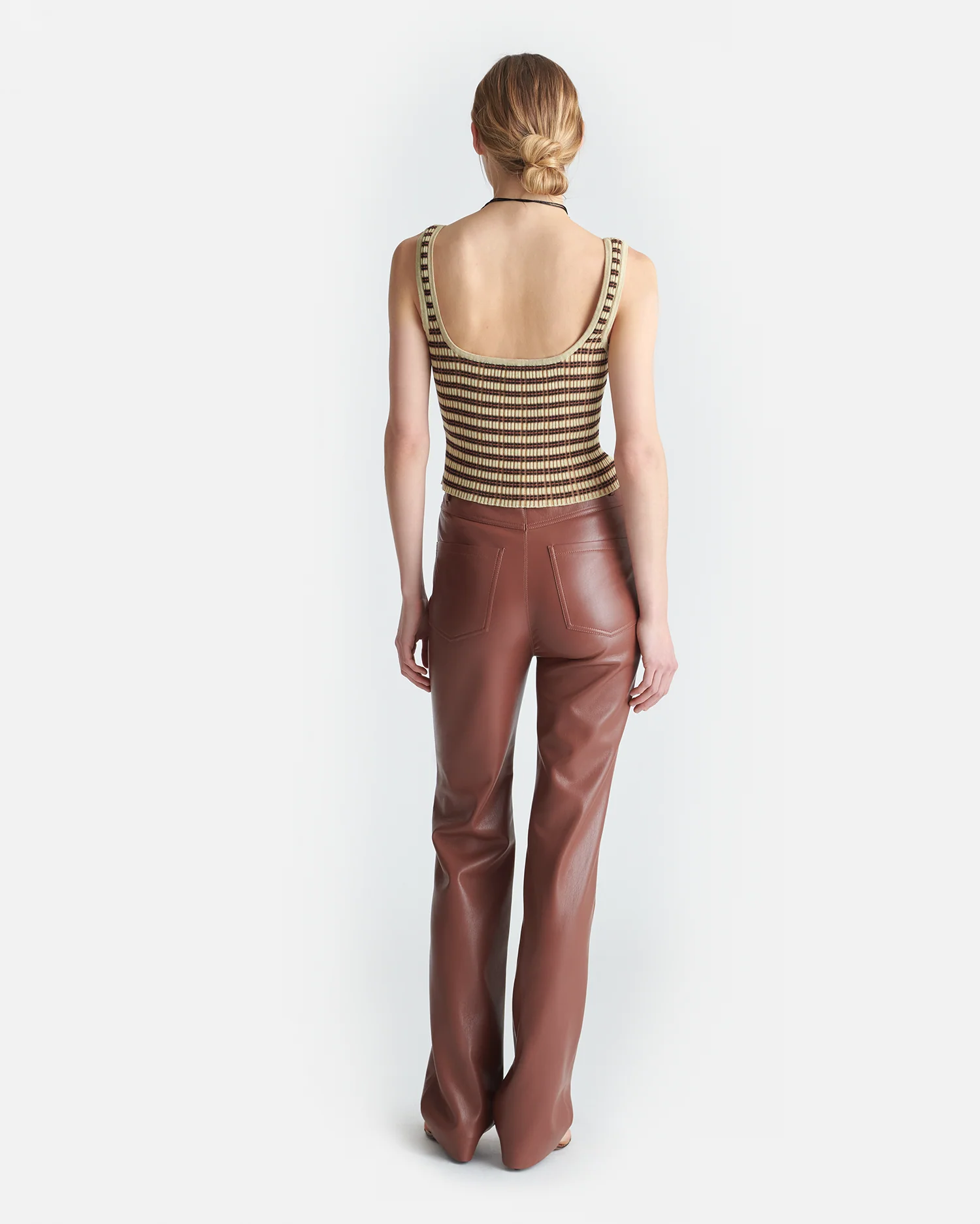 Jacoba - Okobor™Alt-Leather Pants - Henna - Image 3