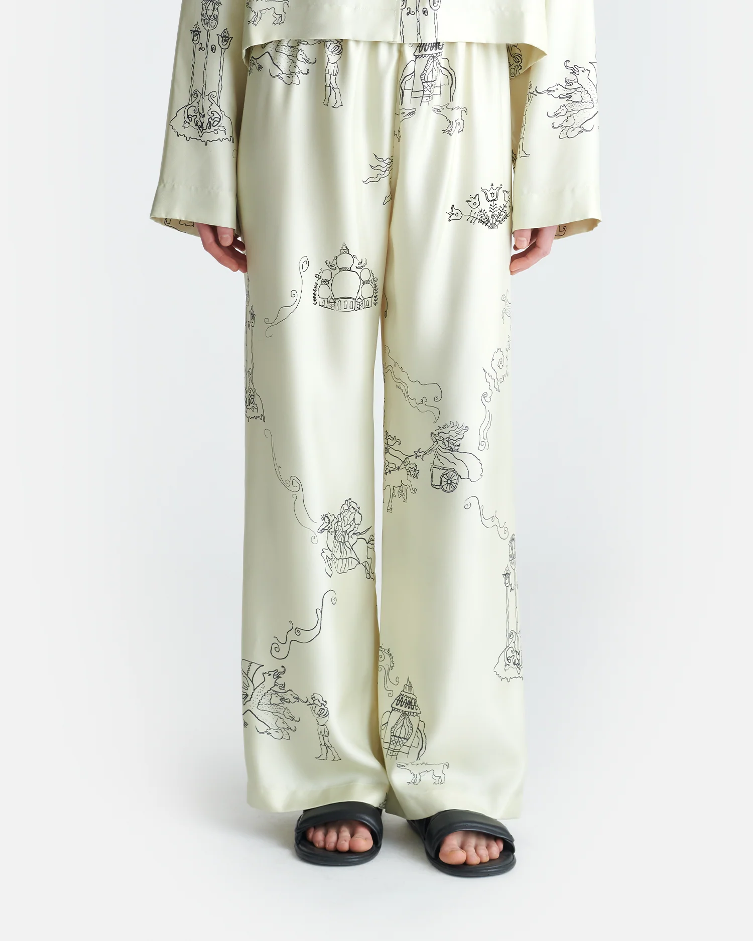 Brenda - Printed Silk Twill Pants - Folktale - Image 2