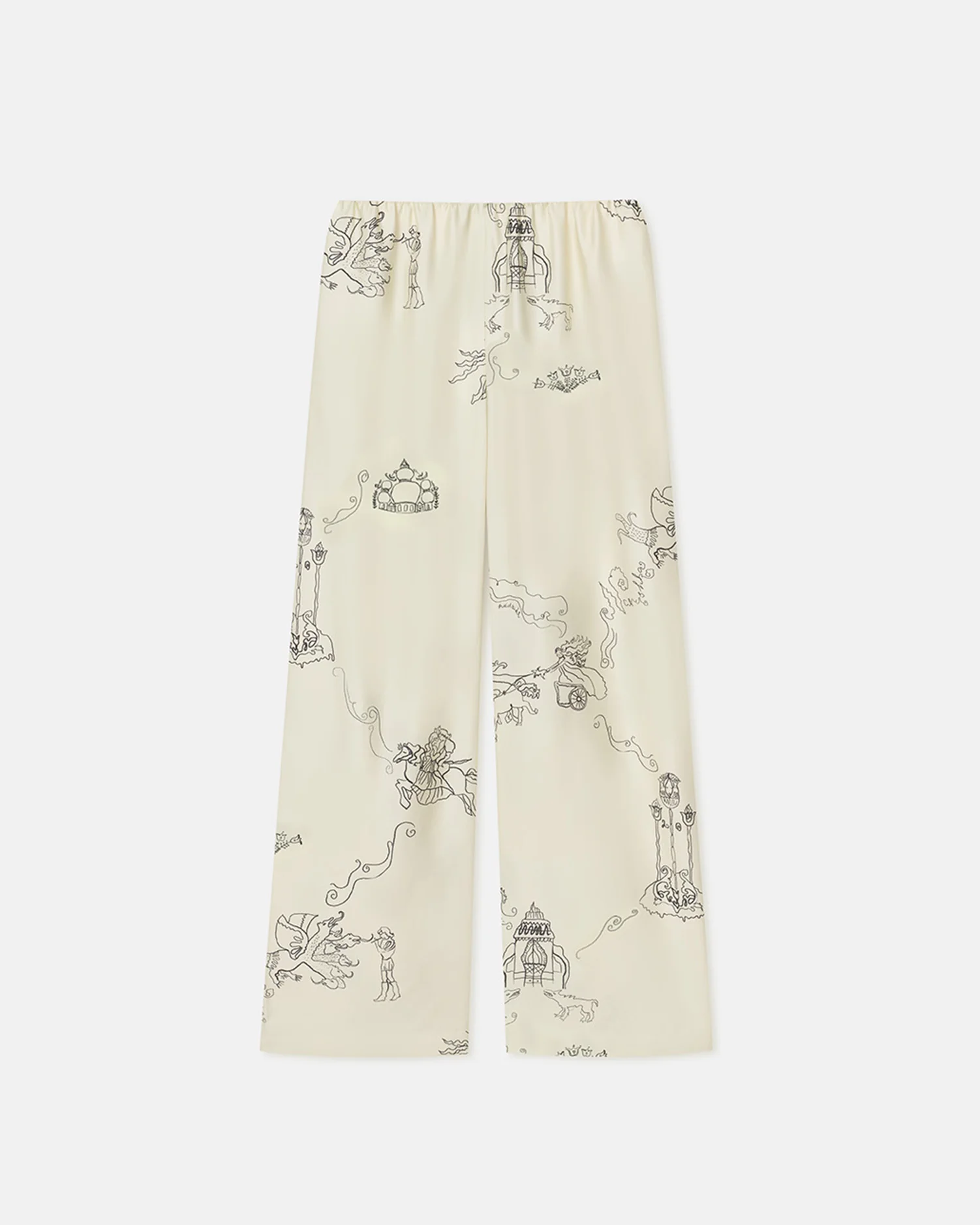 Brenda - Printed Silk Twill Pants - Folktale - Image 4