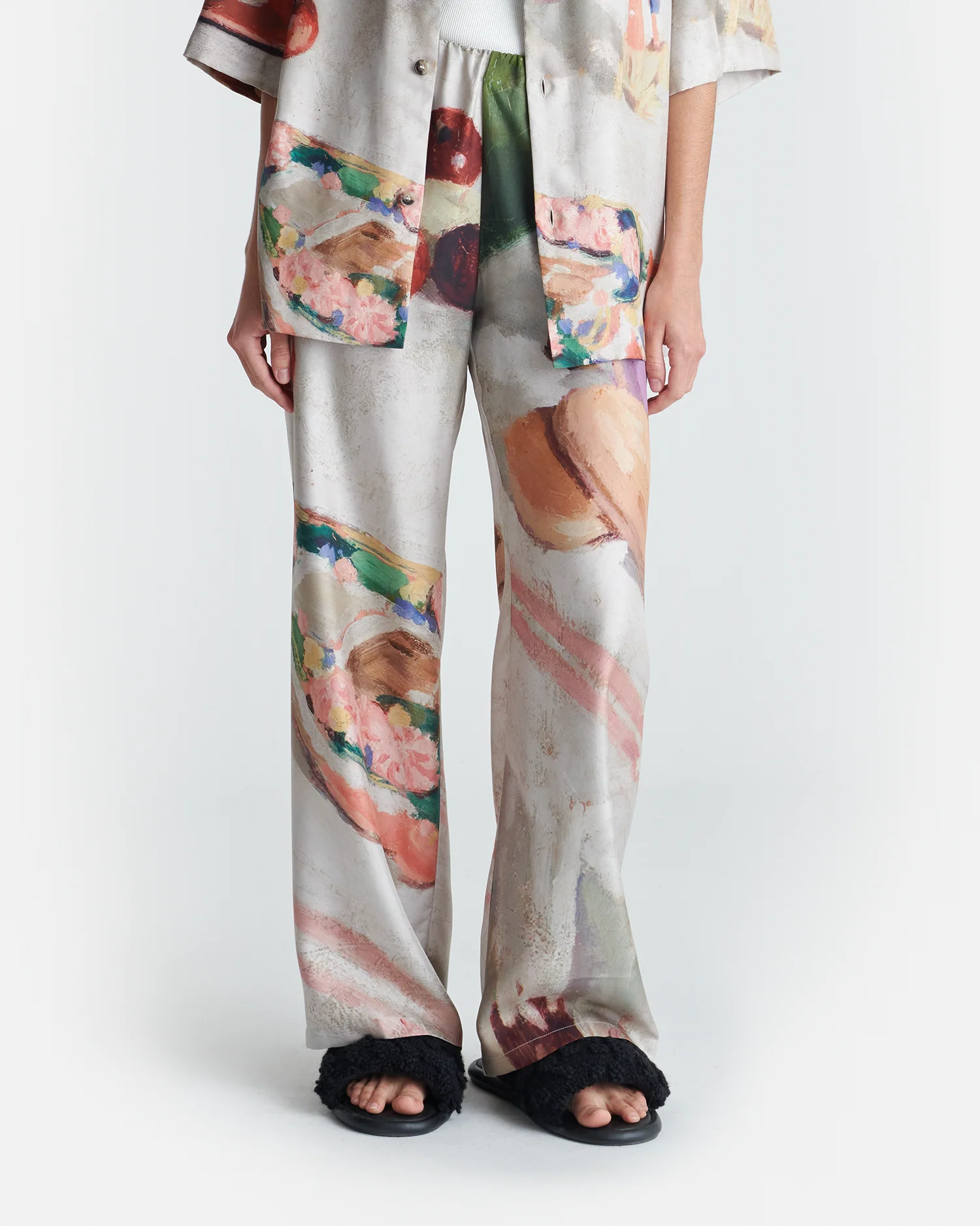 Brenda - Printed Silk Twill Pants - Gingerbread Heart - Image 3