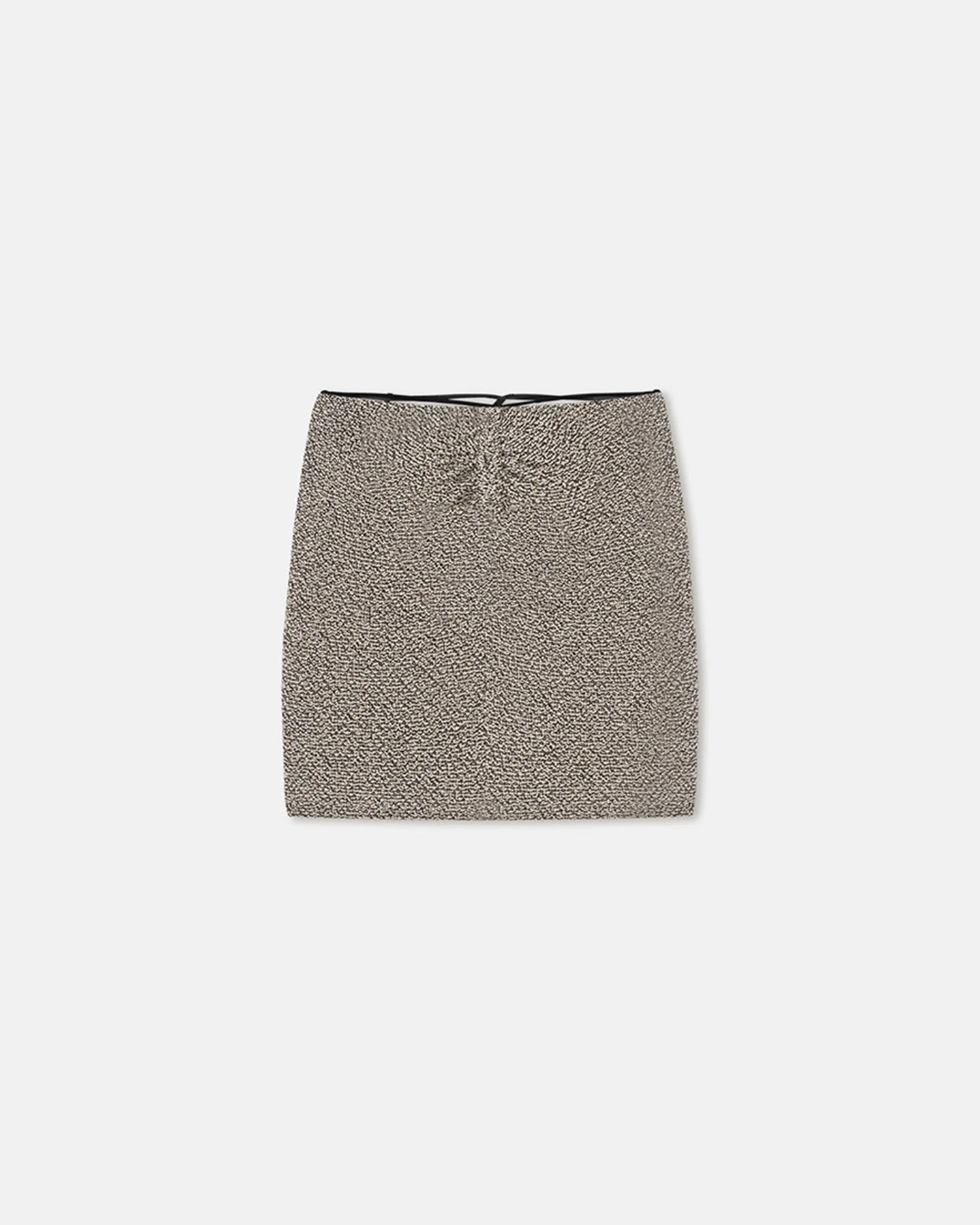 Sammy - Loopback Cotton Mini Skirt - Black/Creme Mouline - Image 4