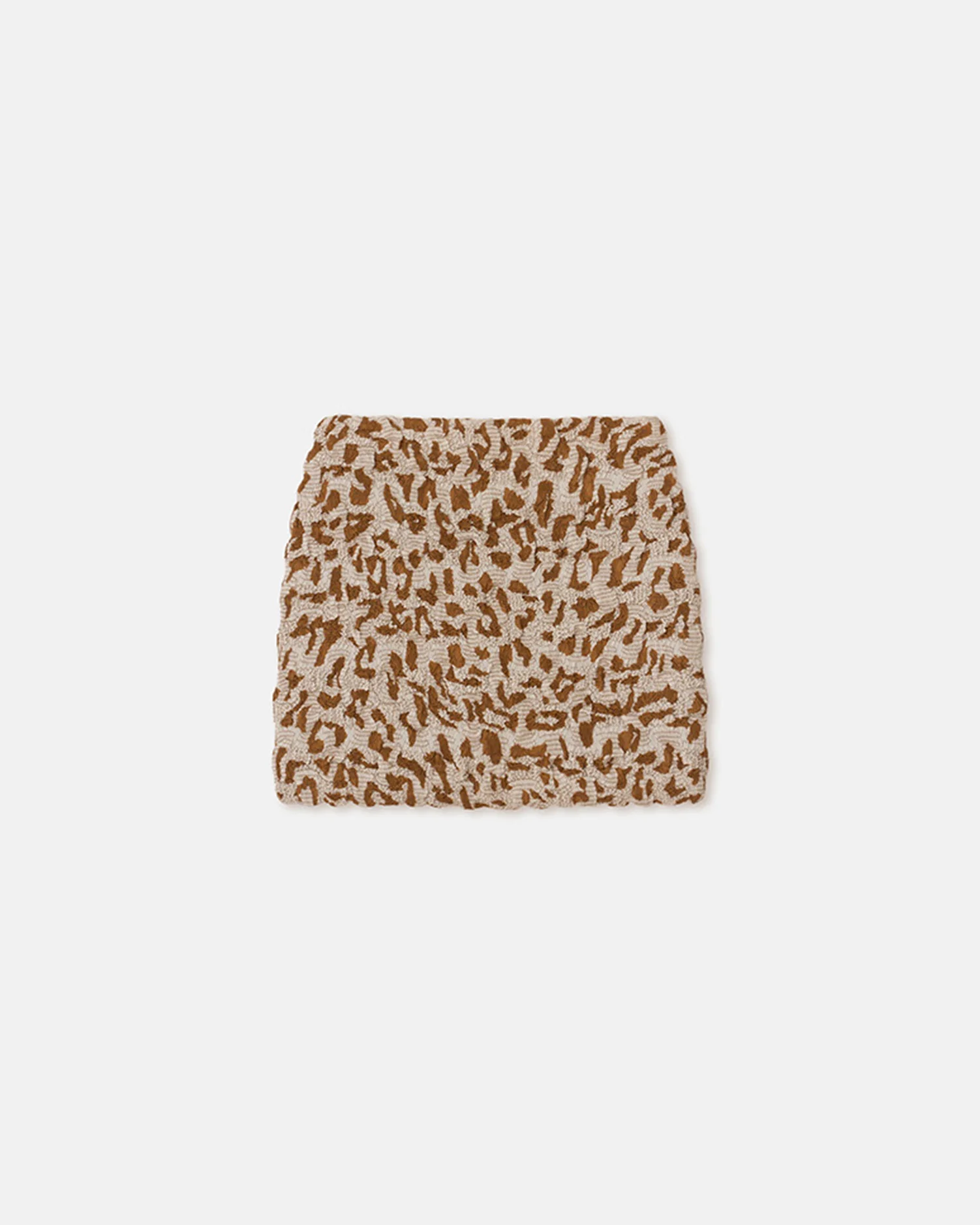 Lyle - Seersucker Cotton Voile Mini Skirt - Ocelot - Image 4
