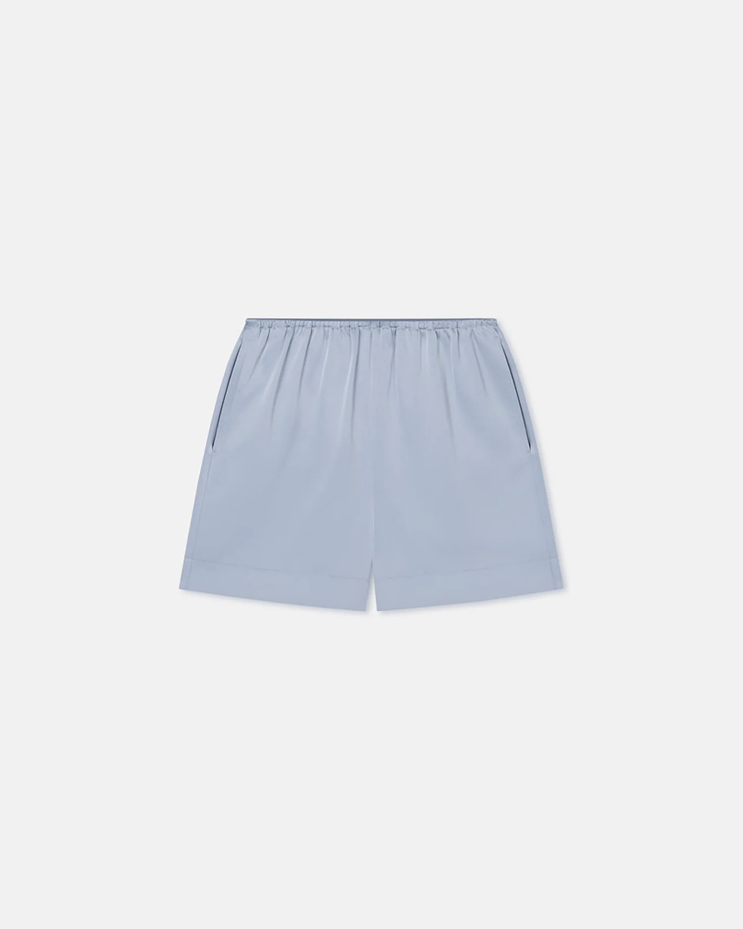 Dylla - Tailored Slip Satin Shorts - Ice Blue - Image 4