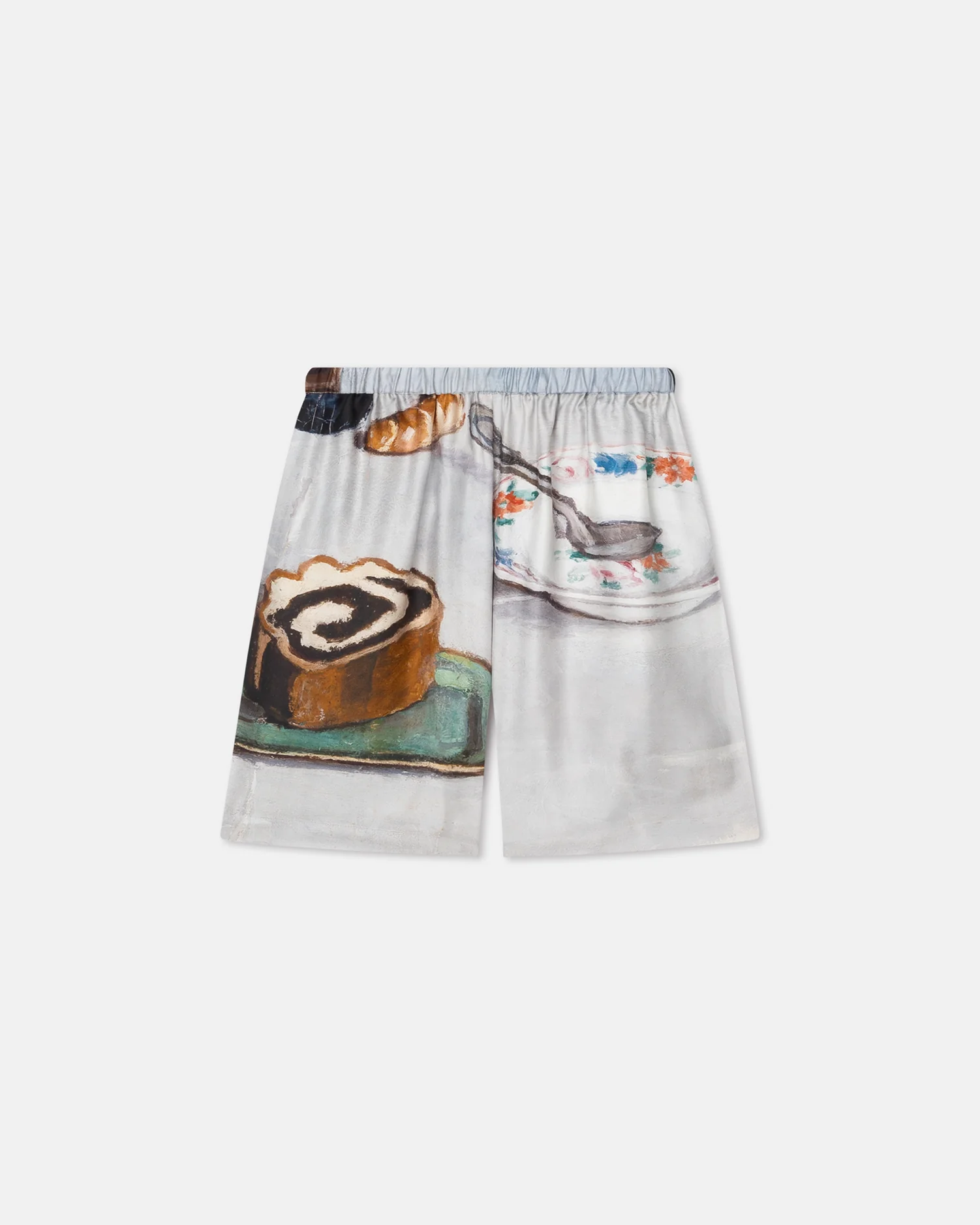 Anne - Printed Silk Twill Shorts - Poppyseed Cake - Image 4