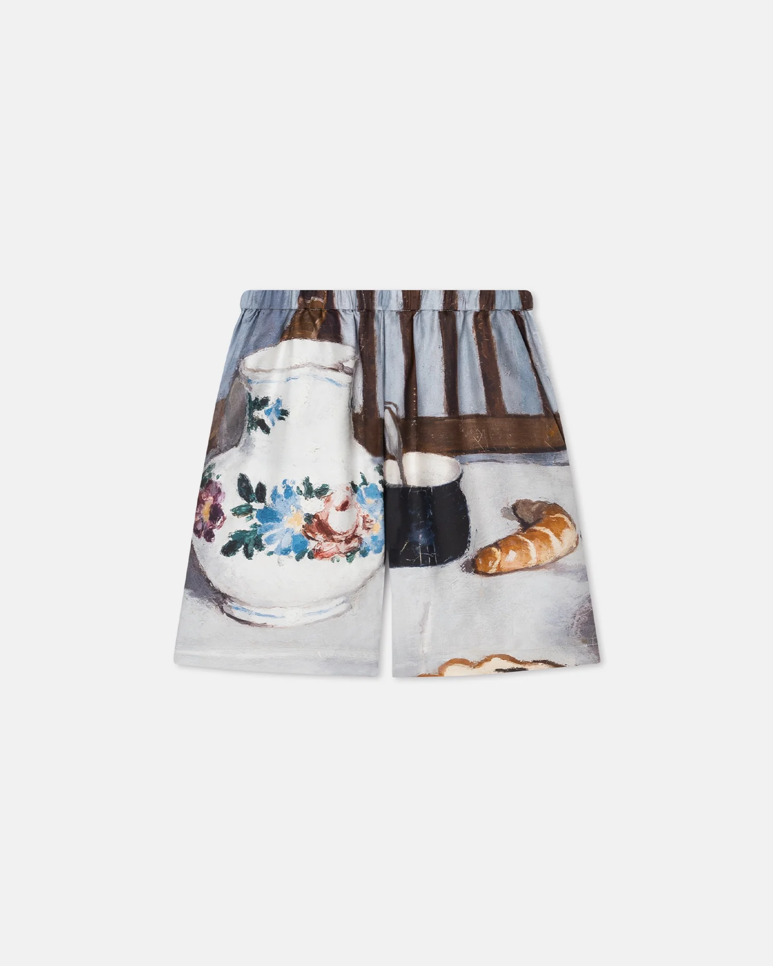 Anne - Printed Silk Twill Shorts - Poppyseed Cake - Image 5