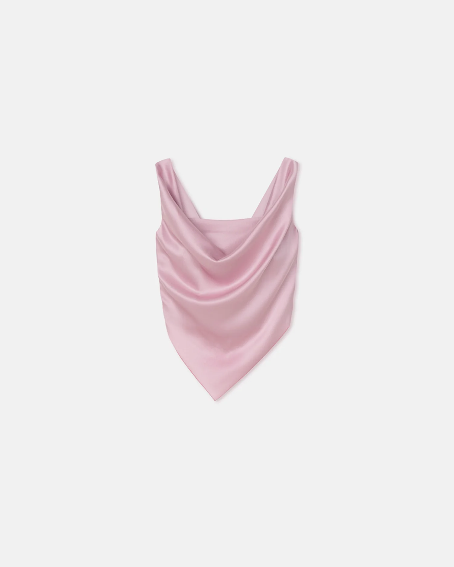 Petra - Sleeveless Draped Slip Satin Top - Dusty Pink - Image 2