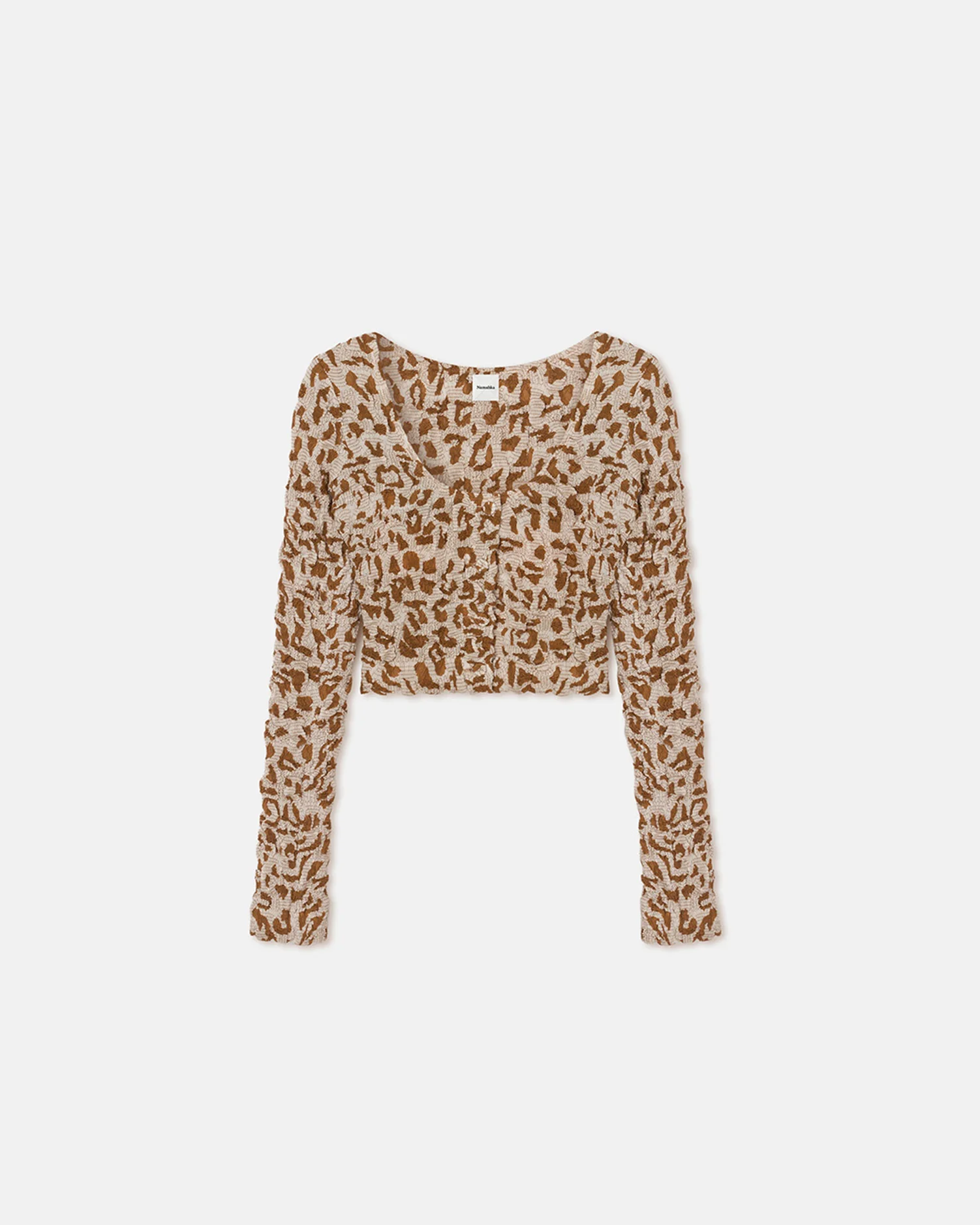 Jylan - Seersucker Cotton Voile Top - Ocelot - Image 4