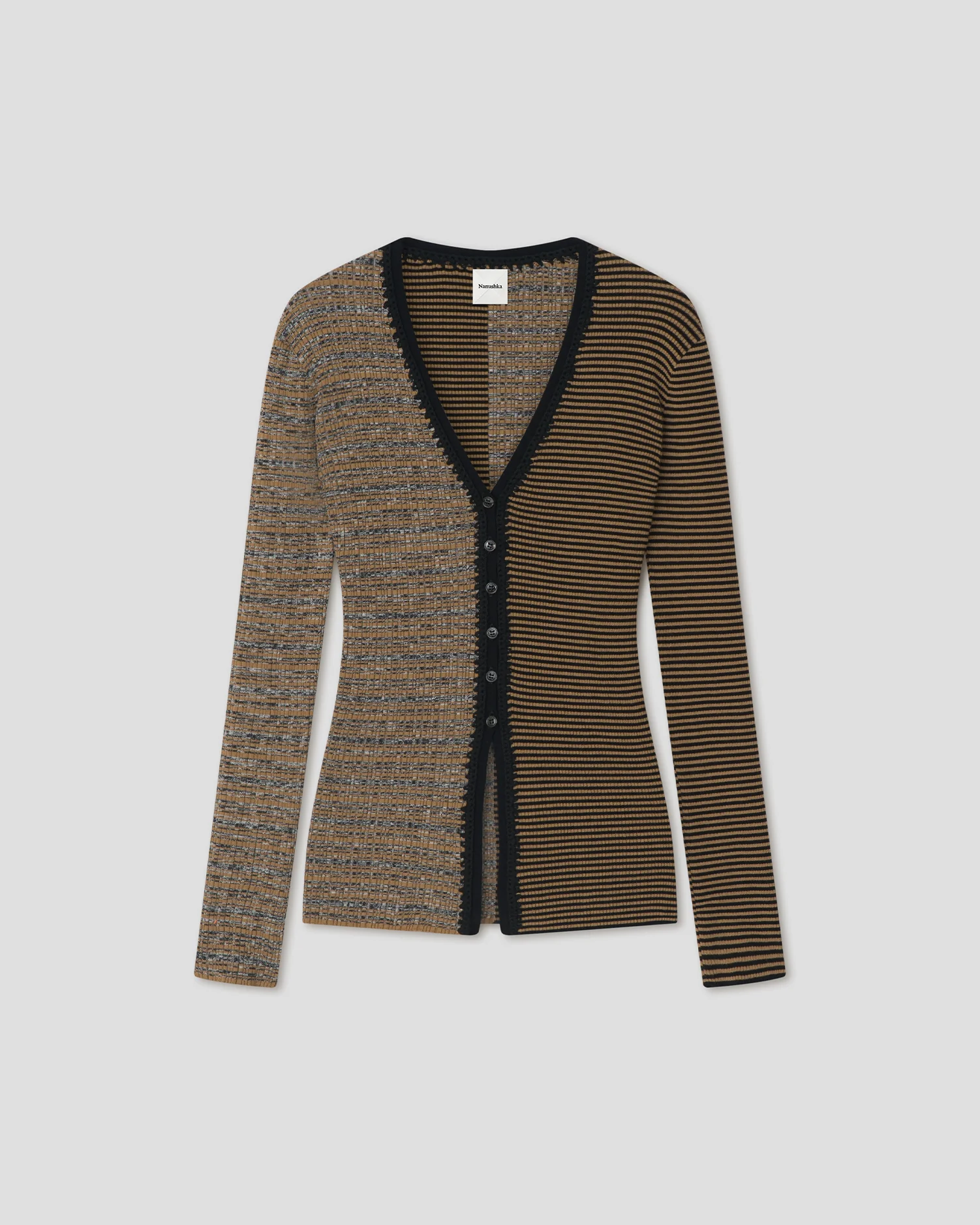 Eluney - Cardigan - Curry Stripe/Spacedye