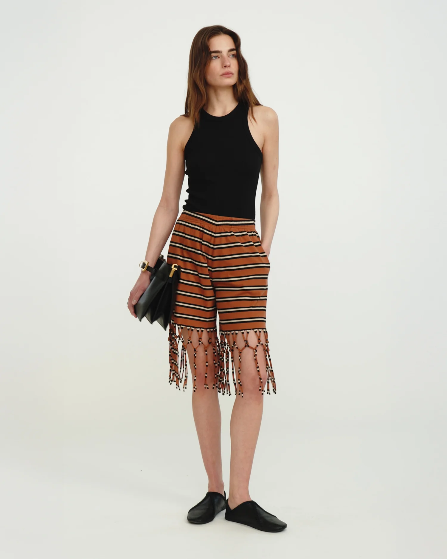 Analu - Shorts - Tan/White/Black - Image 2