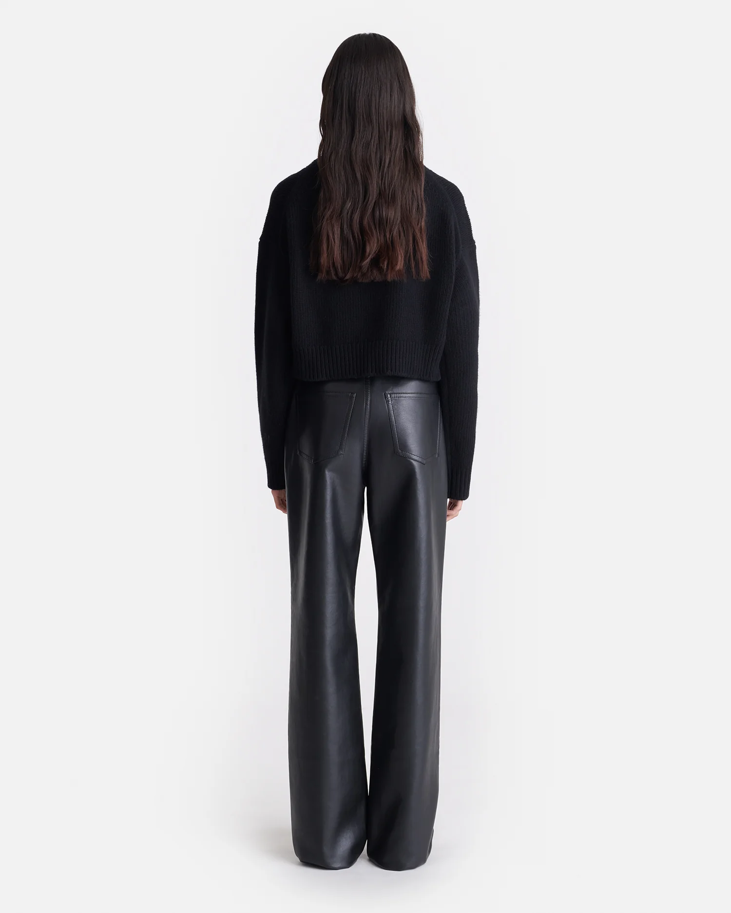 Sonore - Cropped Quarter Zip Sweater - Black - Image 3