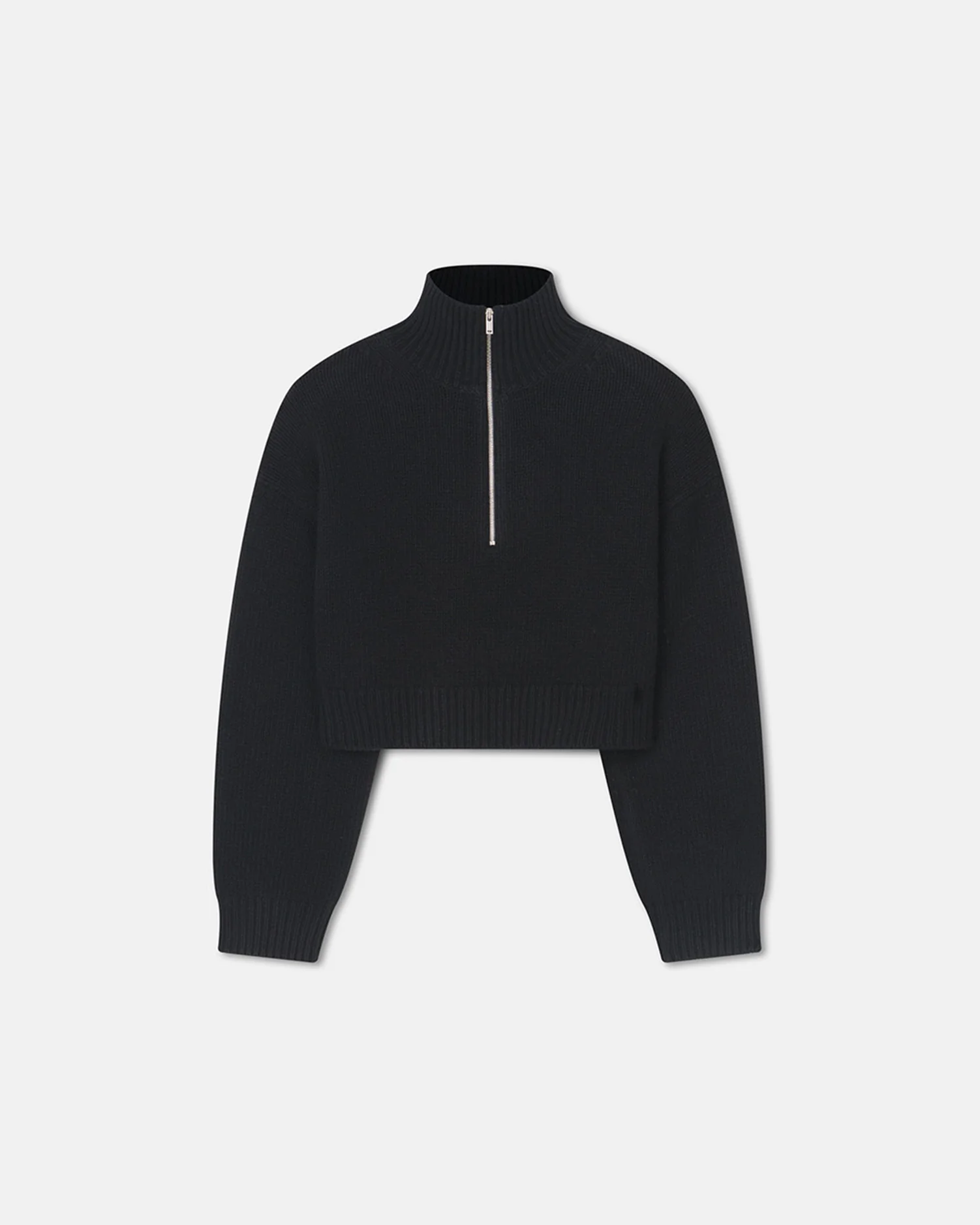 Sonore - Cropped Quarter Zip Sweater - Black - Image 4